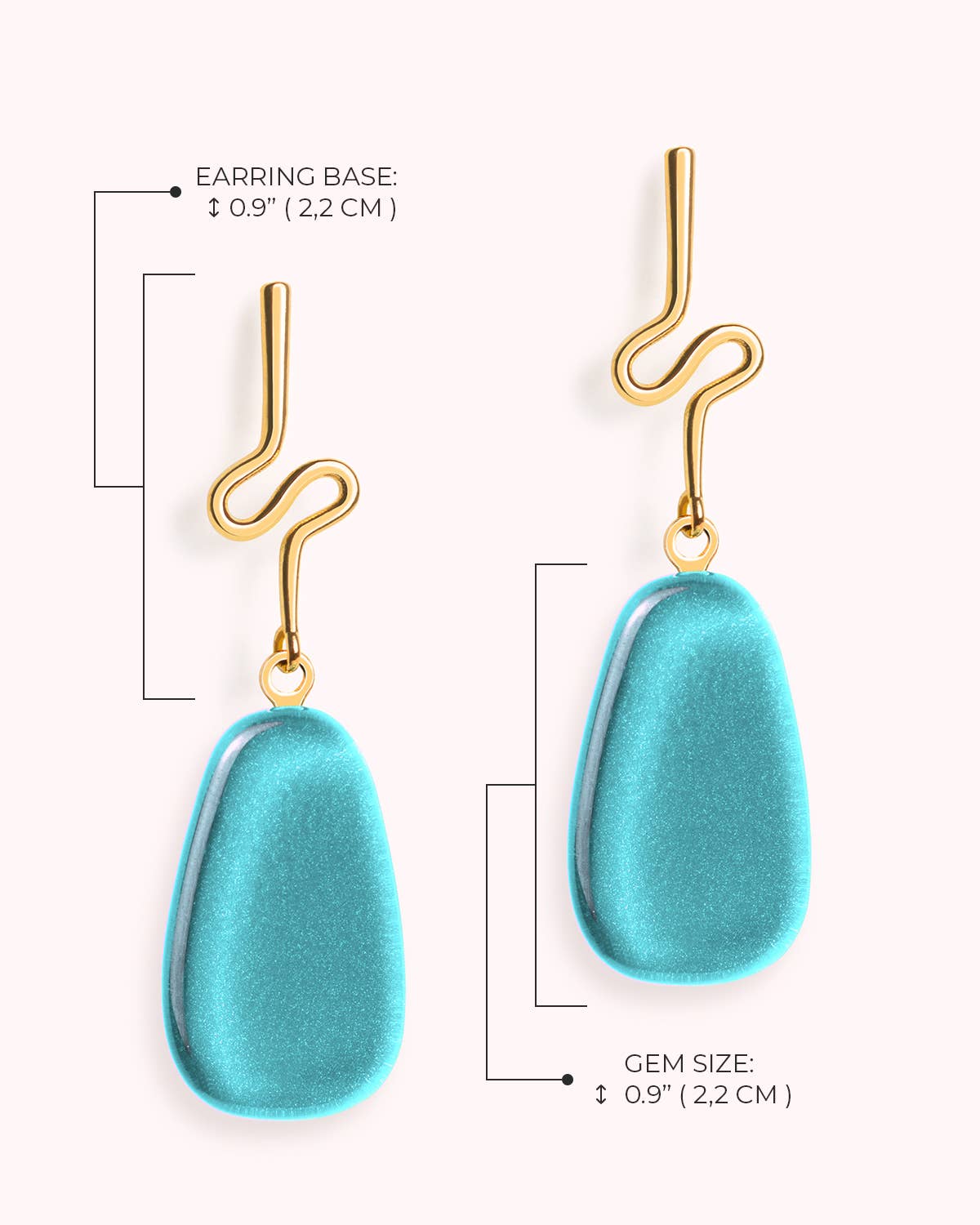 Garda - Wholesale Dangle Earrings - Punta Earring Turquoise Blue – 18K Gold Plated2