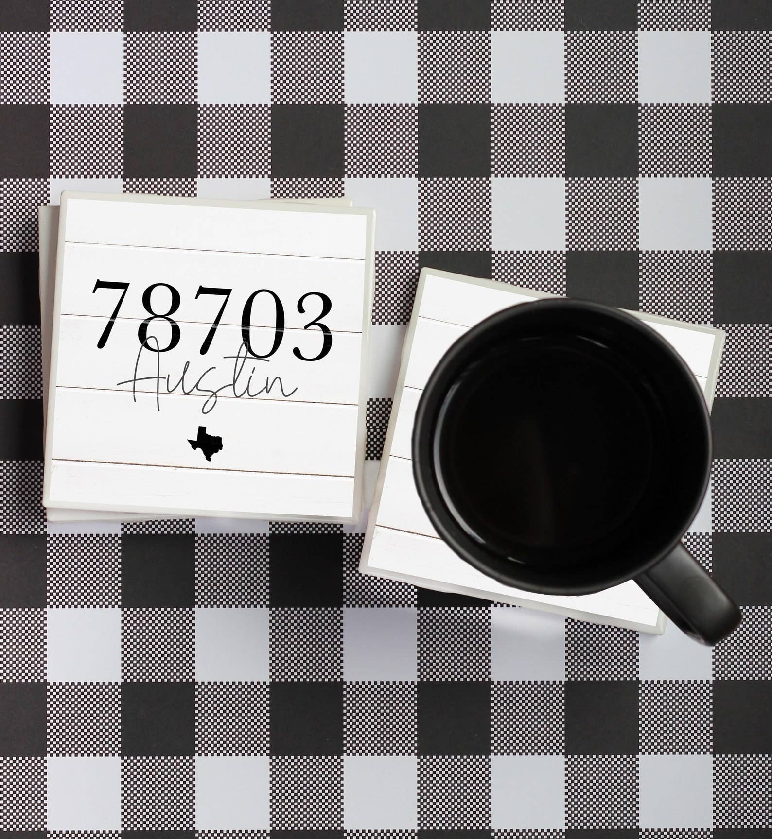 Melody Press Co. - Wholesale Coasters - Personalized Farmhouse Zip Code Coaster1
