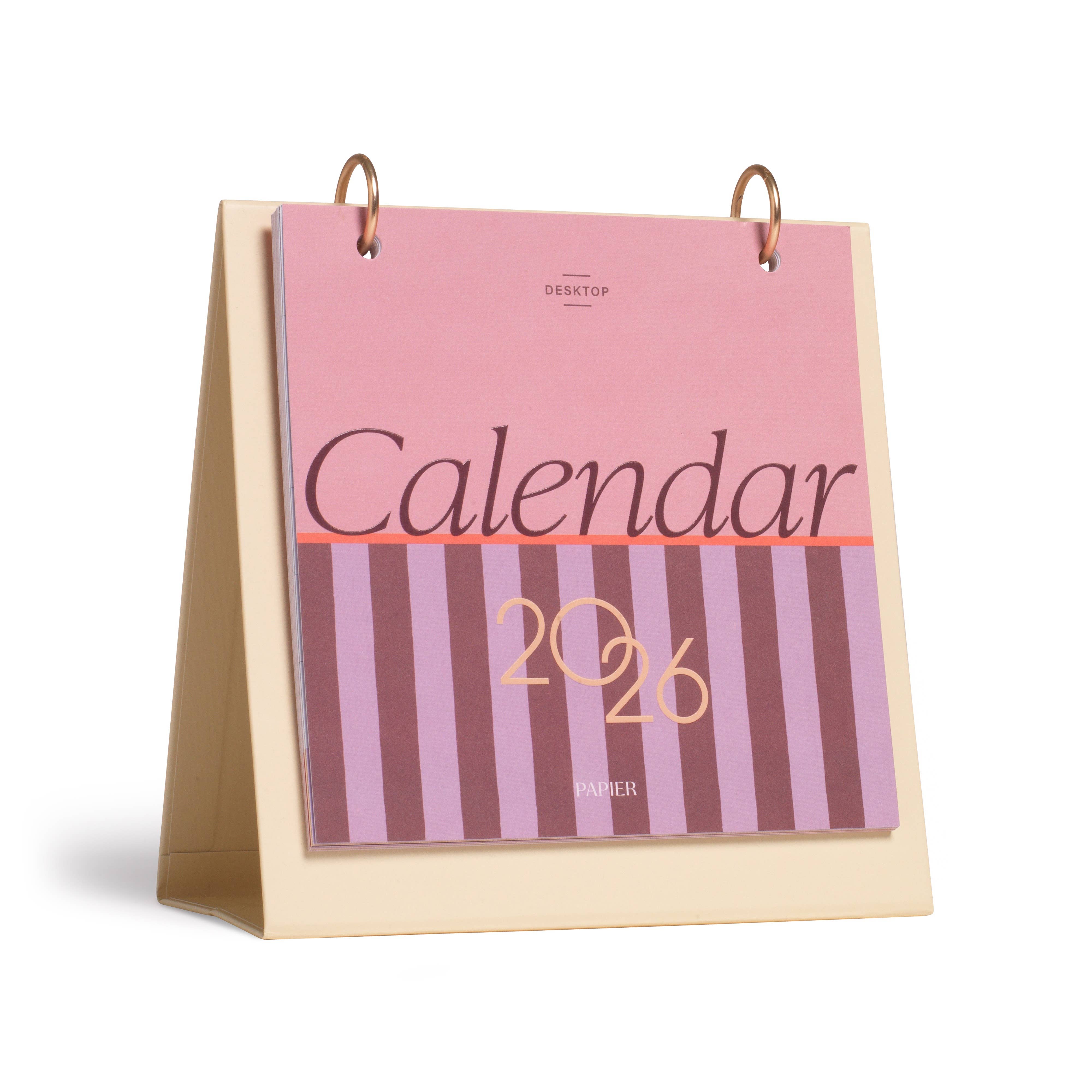 Papier - Wholesale Calendar - 2026 Desk Calendar - Modern Type