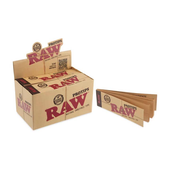 Cannatron - Wholesale Retailer Display - Paper & Novelty - RAW Papers Pro Tips Filter Tips 21pk Booklet 24ct Display