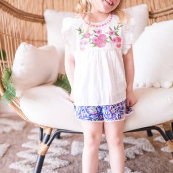 Conjunto blusa y pantalón corto Alisha - Blanco para venta al por mayor de Cheeni Clothing