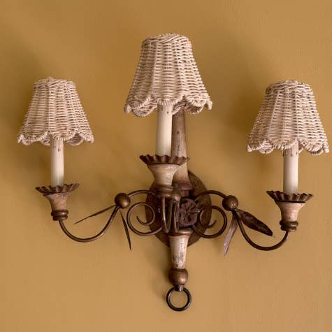 Maison Maison Design - Wholesale Sconce - Sconce Rattan Lampshades (Scalloped in Ivory)0