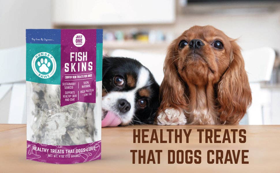 Hungry Paws - Wholesale Pet Treats - Dog - Fish Skins - Single Ingredient Cod Fish Skin 4-oz8