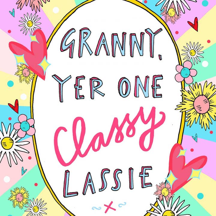 Claire Barclay Draws - Wholesale Gewone wenskaart - Granny Yer One Classy Lassie wenskaart1