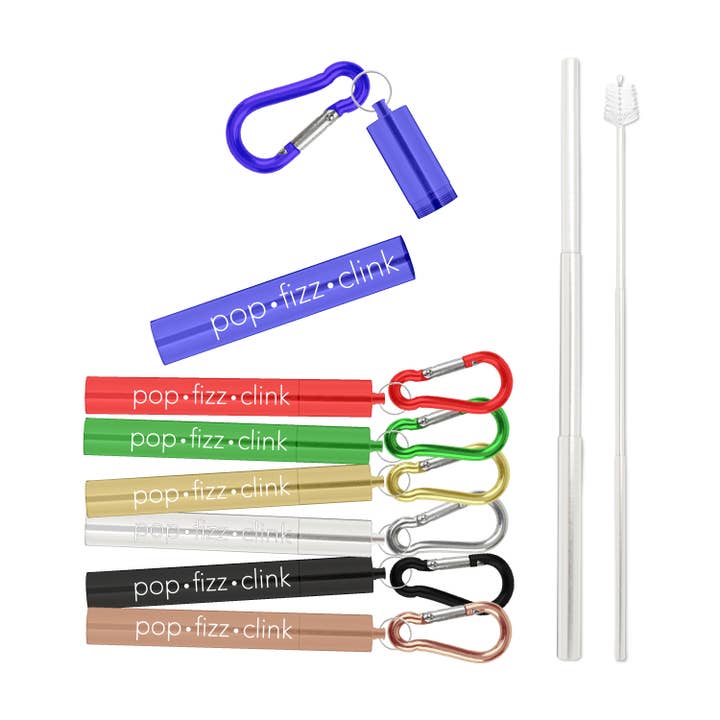 Pop. Fizz. Clink. Paille Galileo pour la vente par S.T.E.E.L. Straws LLC