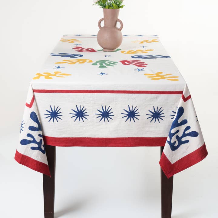 Inner Child - Wholesale Tablecloth - Celestial Matisse Blockprint Tablecloth