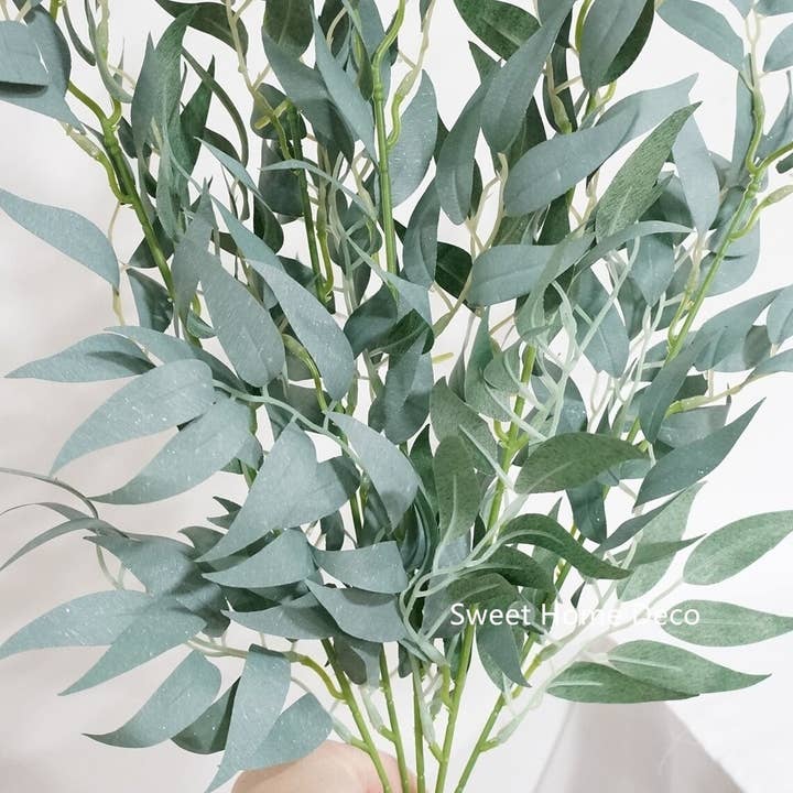 Sweet Home Deco - Wholesale Artificial Plant - 20'' Silk Eucalyptus Leaves Bush, Fake Seeded Eucalyptus