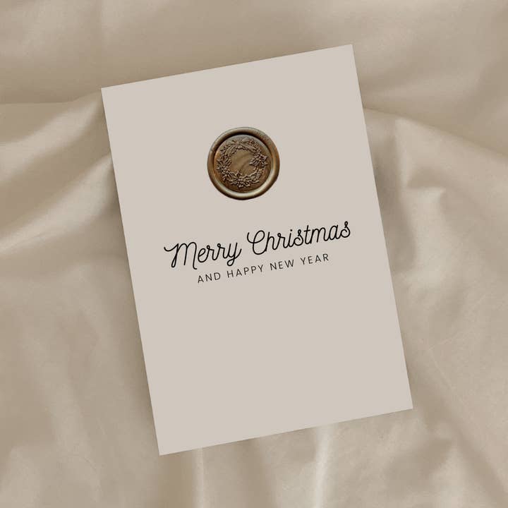 Carte de Joyeux Noël et Bonne Année AVEC SCEAU DE CIRE pour la vente par Simple Creation Studio