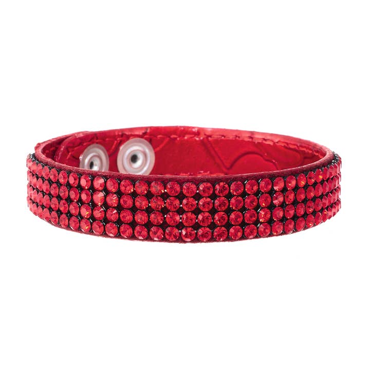 Leren armband „Trendy” rood voor wholesale door Crocus