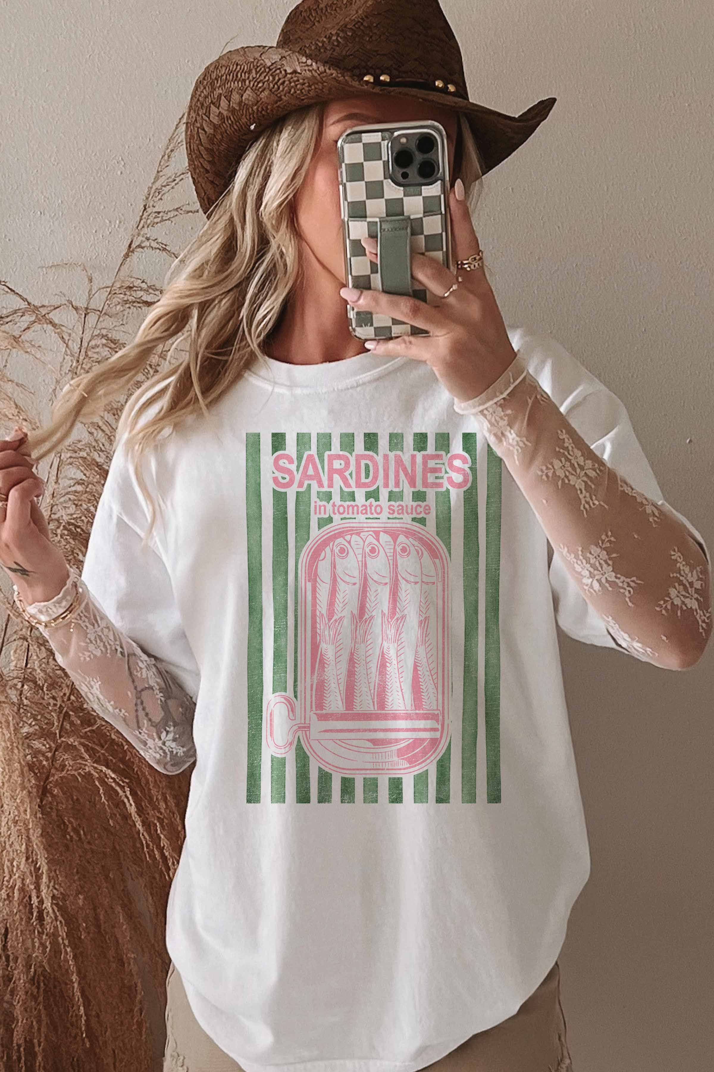 GOOD DAY STREET – wholesale T-shirts med screentryck – Dam – [G2293X-OTS] SARDINER ÖVERSTOR T-SHIRT0