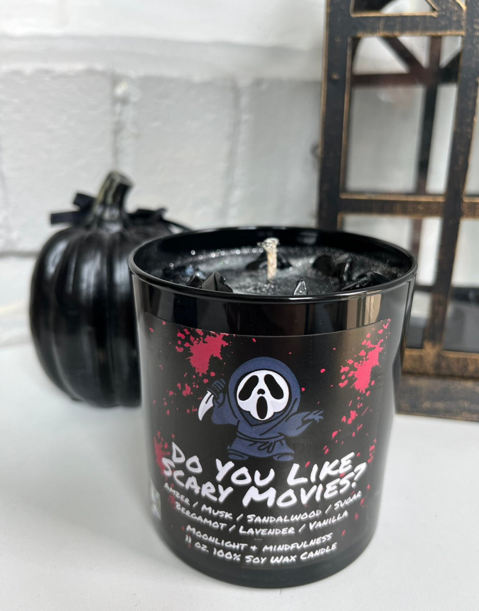 Moonlight & Mindfulness - Wholesale Jar/Filled Candle - Horror Movie Crystal Candles, 100% Soy Wax, Spooky Decor11
