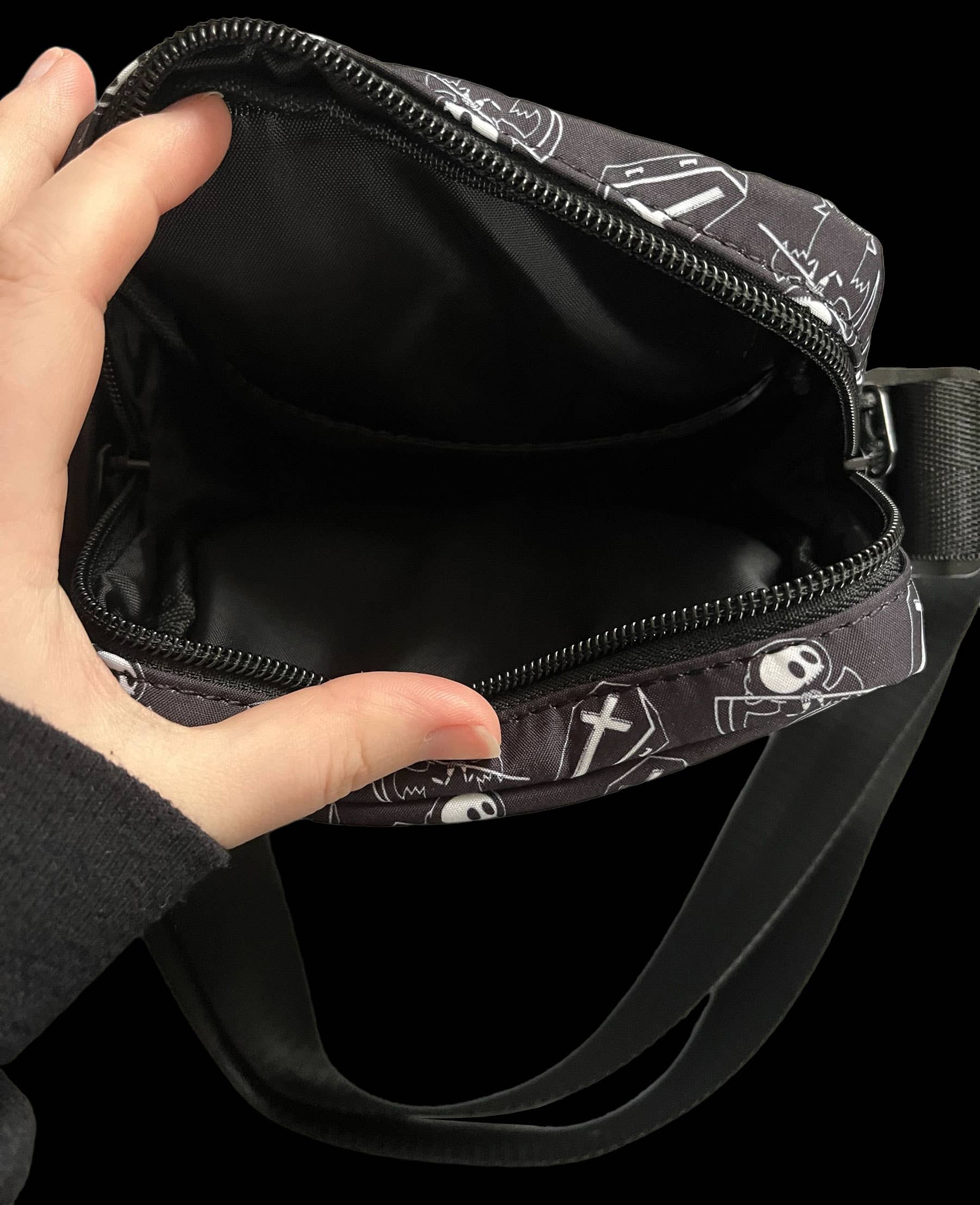 XRAEART Clothing Co - Wholesale Crossbody Bag - Unisex - Reapers & Coffins Crossbody Bag5