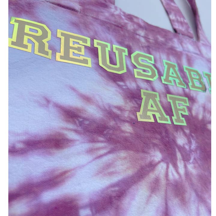 The Mini Mart Studio - Wholesale Tote Bag - Women's - Fall Color! Reusable Af Tie-dye Canvas Tote Bag | Eco-friendly Tote | Cute Carryall | Unique Gift for Her | Cotton Tote | Shopping Bag1