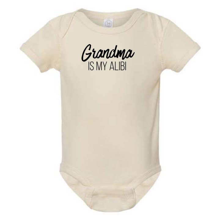 dkhandmade - Wholesale Bodysuit (Non-Footed) - Baby - GRANDMA IS MY ALIBI BABY ONESIE6