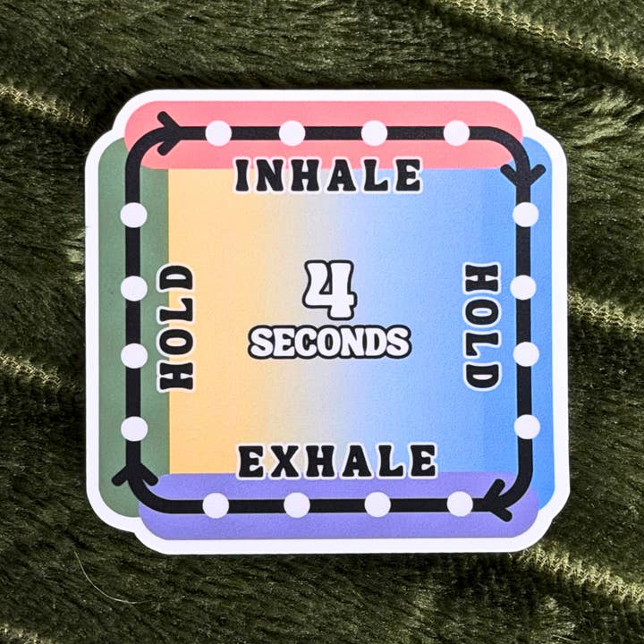 Adesivo Respirazione a Scatola | Adesivo Consapevolezza | Terapia per la vendita all'ingrosso da parte di Mindful over Mind Full