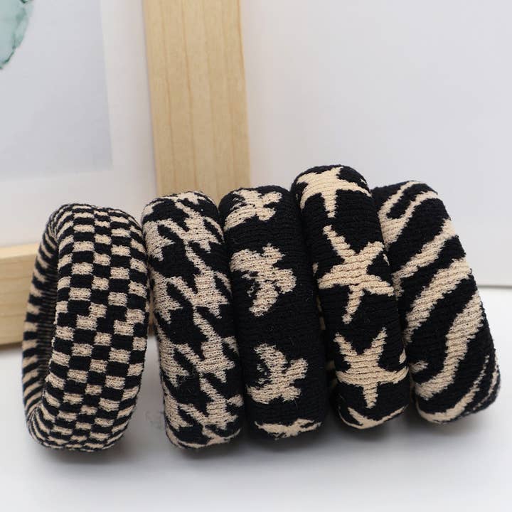 ACCITY - Wholesale Hair Tie - FASHION WIDENED HAIR TIES(5PCS/BOX)_CWAHA05043