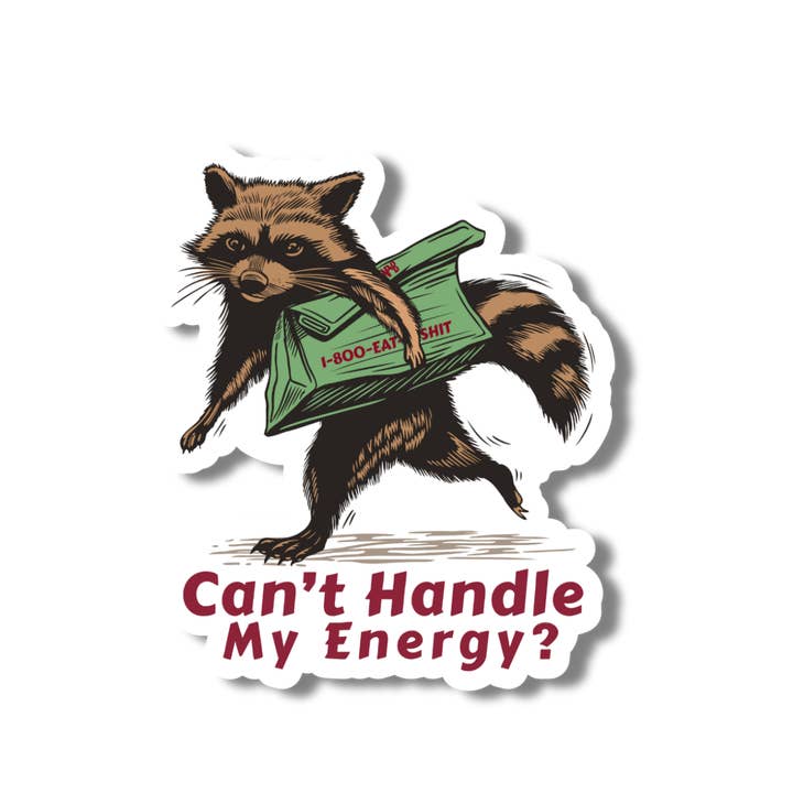 National Parks and Beyond - Wholesale Sticker - Raccoon With an Attitude Funny Sticker 3” Vinyl Sticker