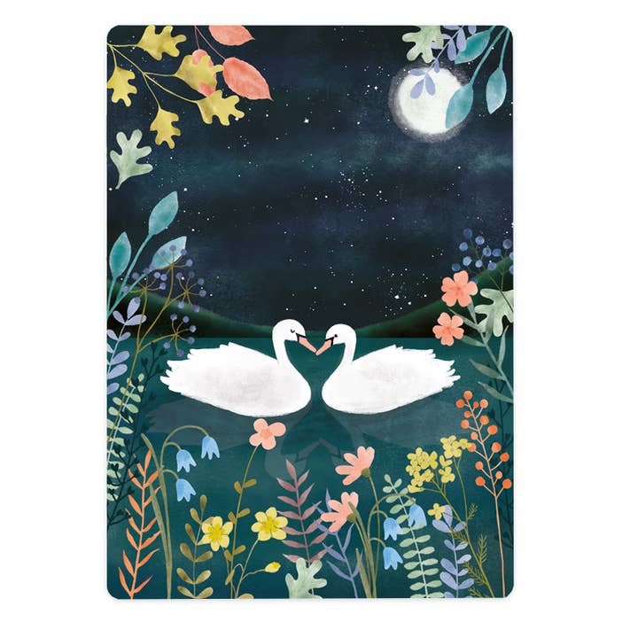 The Lemonbird kaart two swans happy together voor wholesale door The Lemonbird