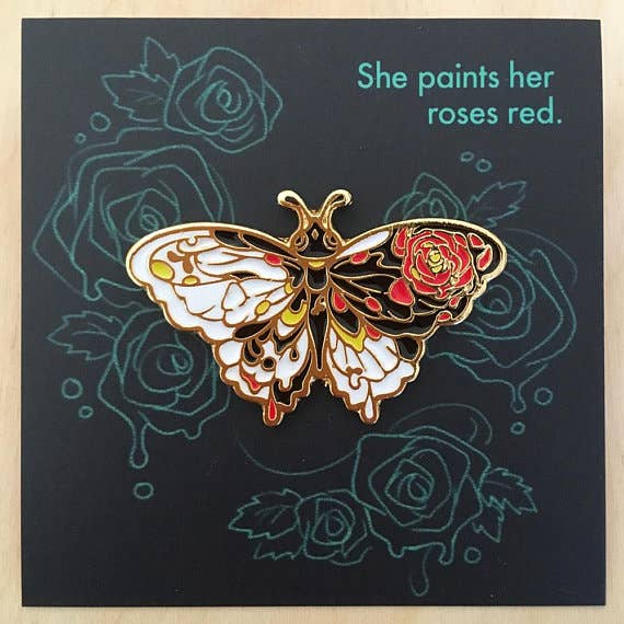 Sommerfugl (Rose) Emalje Pin for engroshandel hos Vuduberi