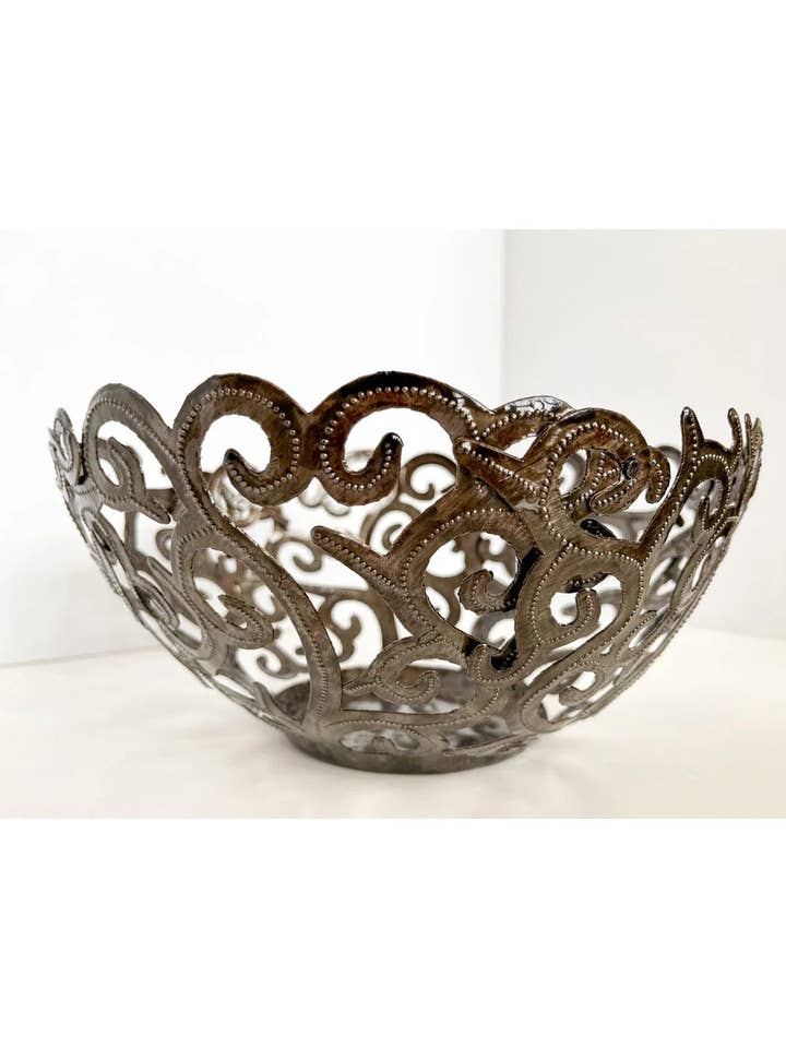 11" Metal Scroll Art Bowl for wholesale by MAKERS