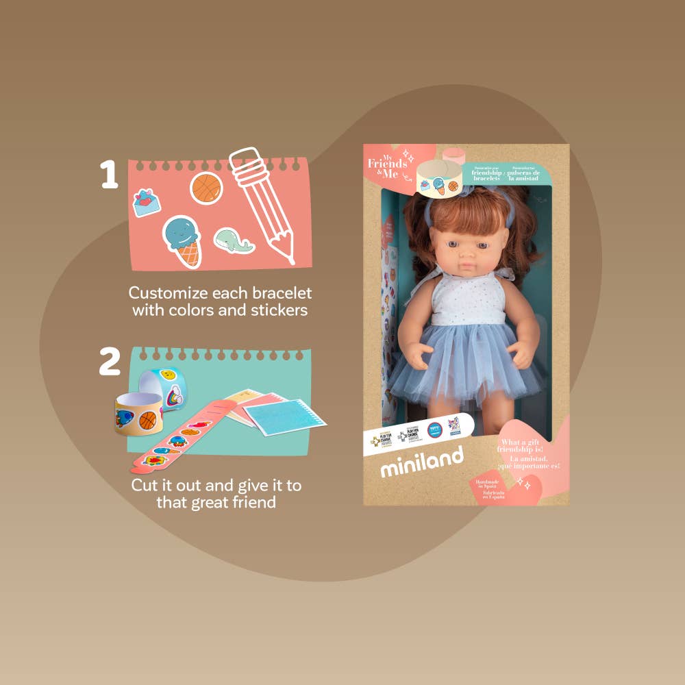 Miniland Educational - Vente Poupée – enfant - Poupée pour bébé fille rousse 15" (boîte) - M&M2