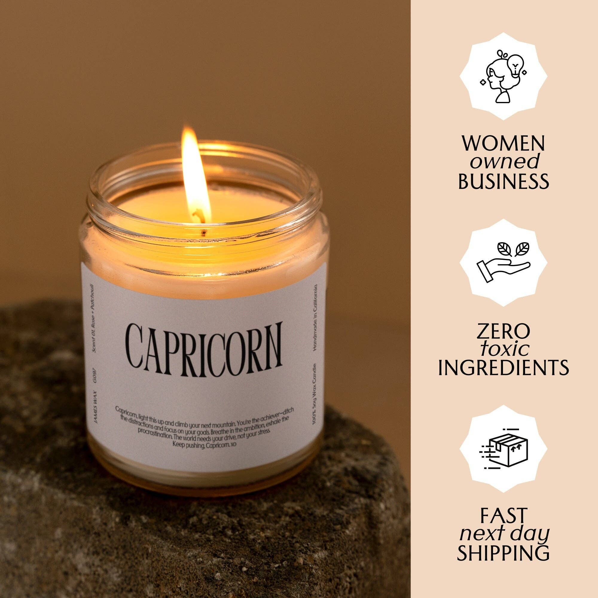 James Wax - Wholesale Jar/Filled Candle - Capricorn Gift Zodiac Sign Candle Capricorn G0974