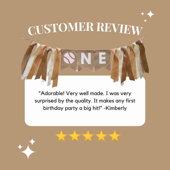 Lain & Lou – wholesale Party sign/banner – Baseball ONE First Birthday Banner Rookie of the Year Party6