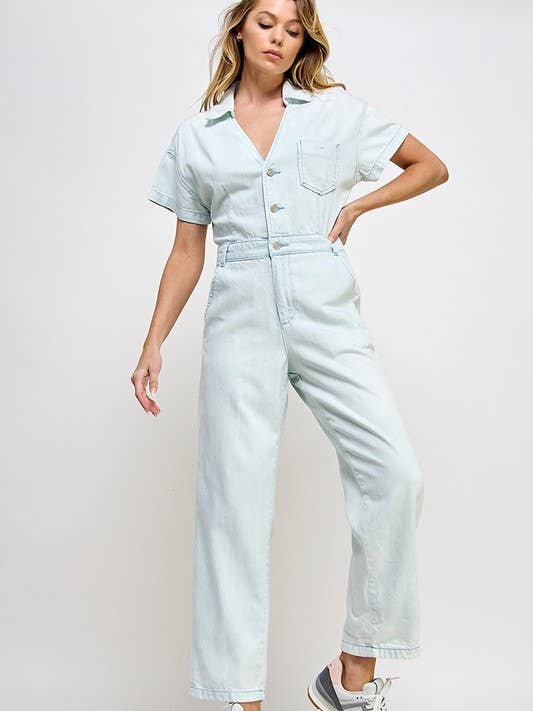 Marci Denim Jumpsuit för wholesale av Miss Love