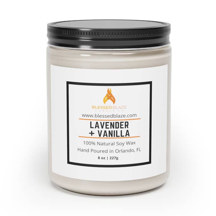 8 Unzen Lavendel+Vanillekerze für den Großhandel von Blessed Blaze Candle Co