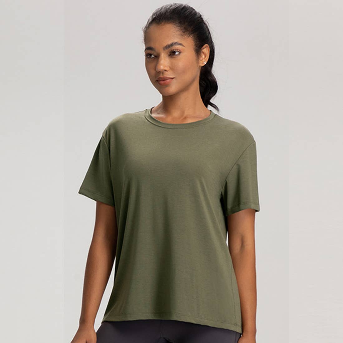 Sodalemon - Wholesale T-Shirt - Women's - Women Wool Breathable Relaxed-Fit Yoga Short-Sleeve T-Shirt2