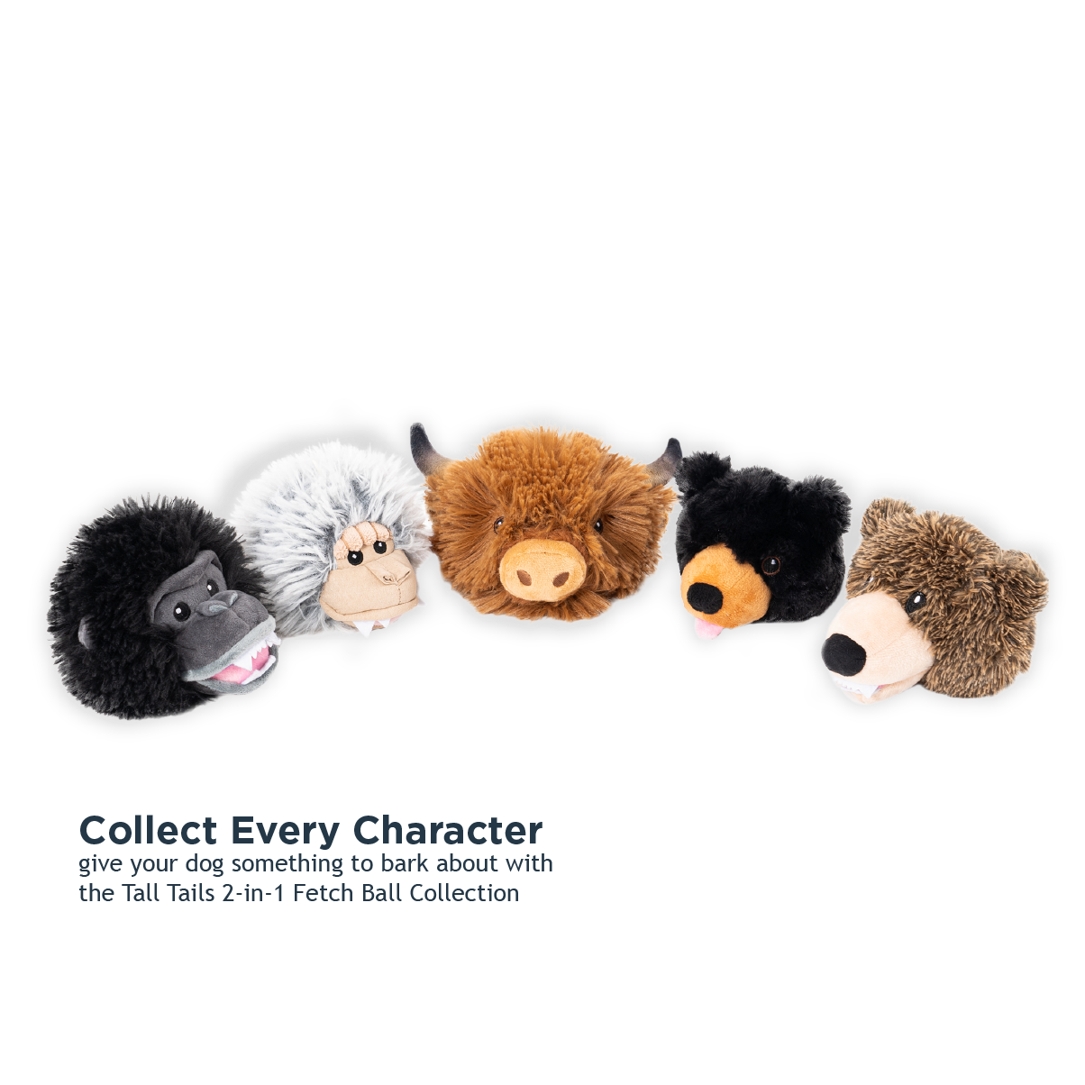 Tall Tails – wholesale Mjukisdjur - Hund – Yeti 2-i-1 Kastboll Hund Leksak6