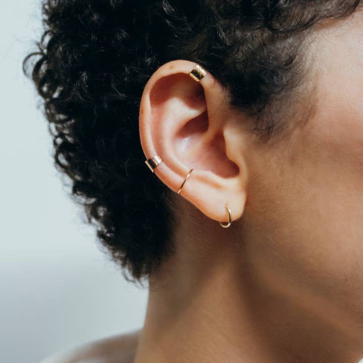 Hannah Naomi - Wholesale Cuff/Wrap Earrings - Shield Ear Cuff-Faux Earring, 14K Gold FIll