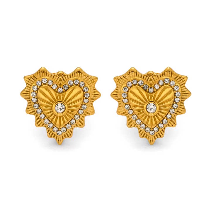 Charmed Heart Stud Earrings for wholesale by Kismet Showroom