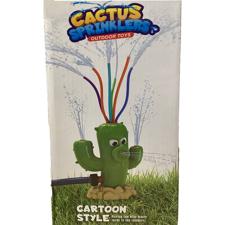 Texas Toy Distribution - Wholesale Toy Set - Kids - Cactus Water Sprinkler Outdoor Summer Toy with Color Tubes