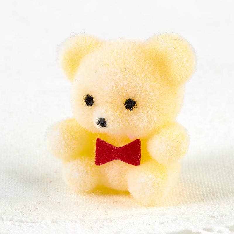 Factory Direct Craft - Wholesale Decorative Tabletop Object - 1" Miniature Yellow Flocked Teddy Bears (Bag of 12)1