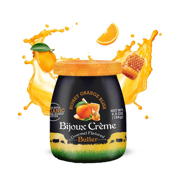 Honey Orange Bliss Gourmet Flavored Butter 6.5 oz for wholesale by Bijoux Crème