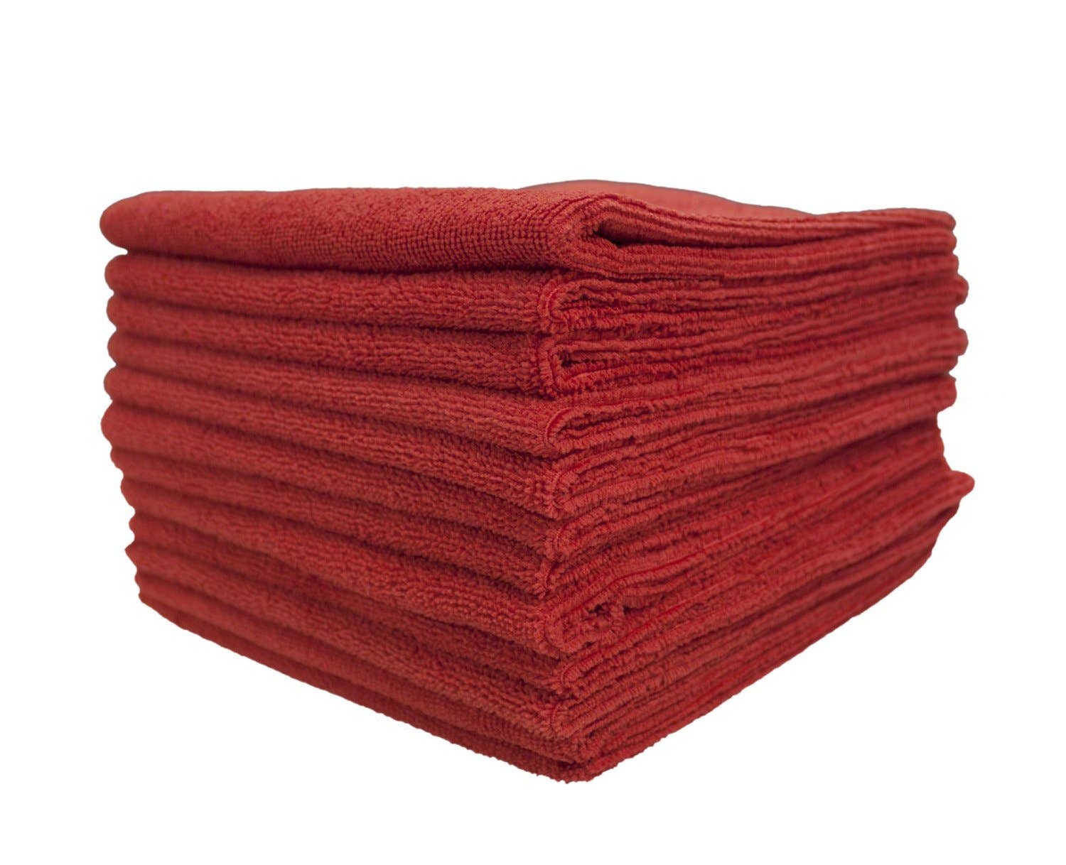 Everplush - Wholesale Cleaning Cloth - Commercial Microfiber Cleaning Cloths, 12 Pack - Red4