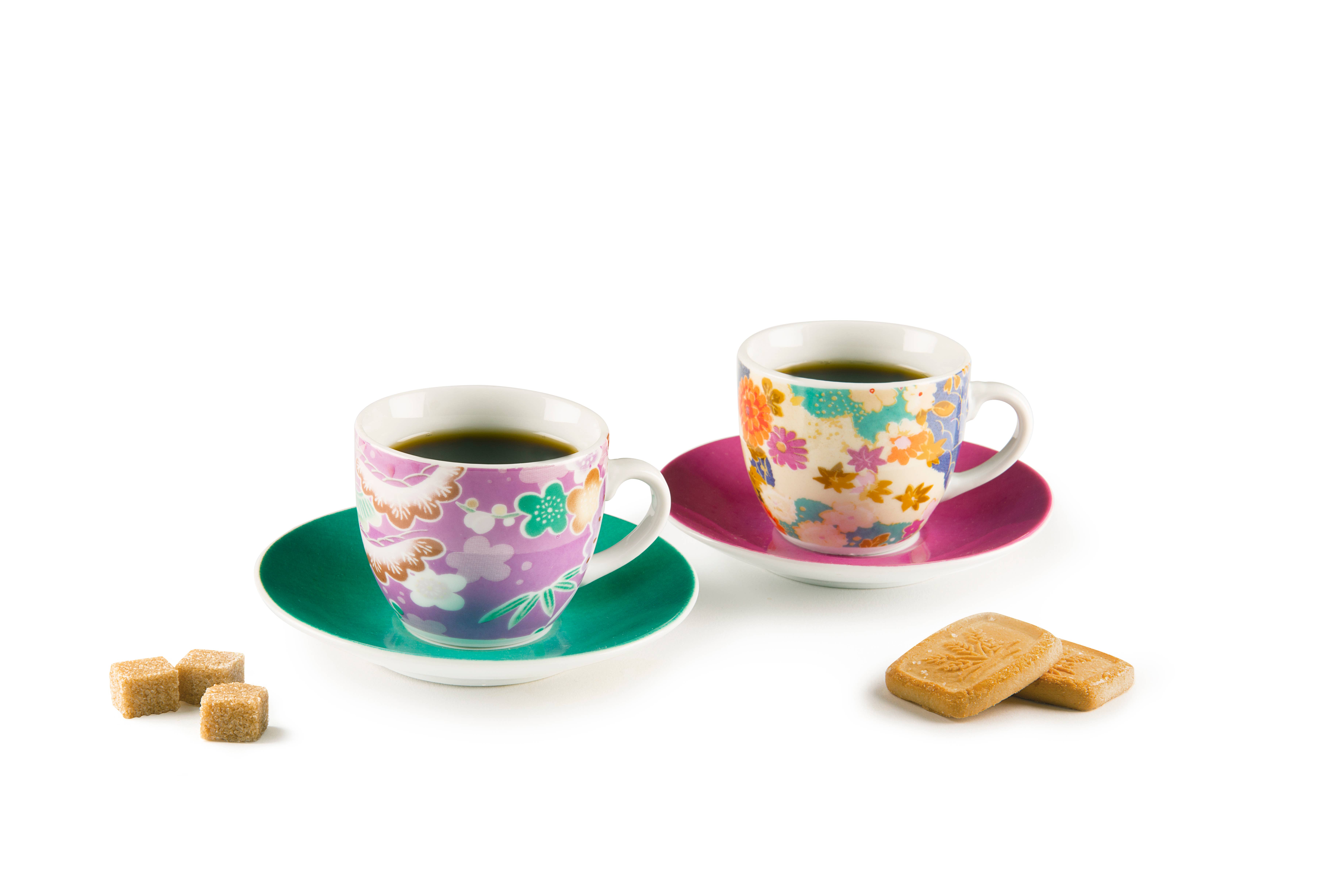 multicolour Set of 6 Kimono Coffee Cups for wholesale on Faire3