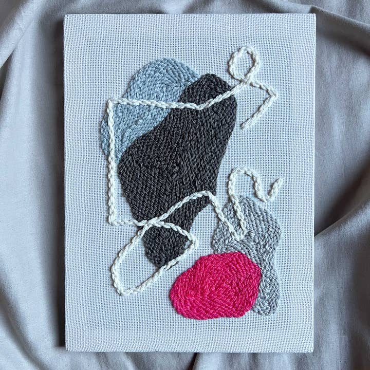 Both Hands Crafts - Wholesale DIY Craft Kit - "Pebbles I" - Punch Needle Kit - Abstract DIY Wall Art