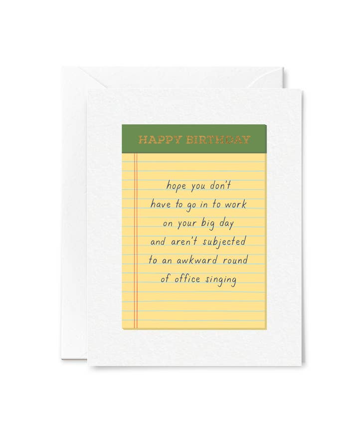 Tiny Hooray - Wholesale Verjaardagskaartje - Legal Pad verjaardagskaart0