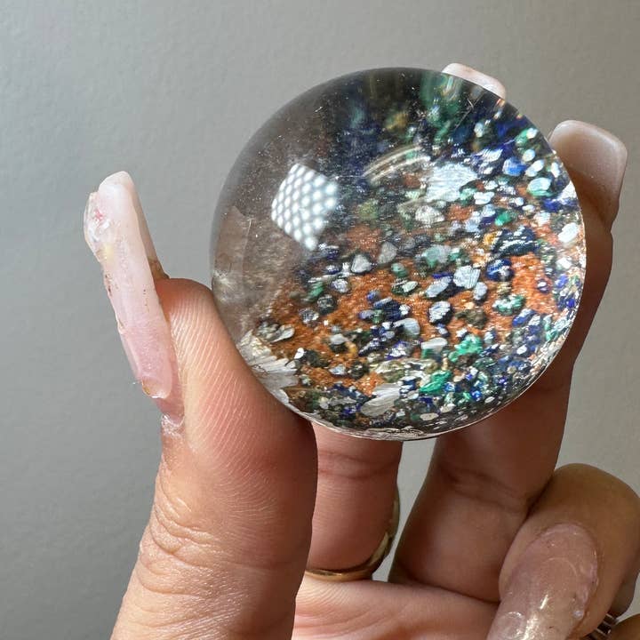 Celestial Avenue - Wholesale Spiritual Stone/Crystal - Azurite Pyrite and Clear Quartz Sphere | VERY RARE!!!!