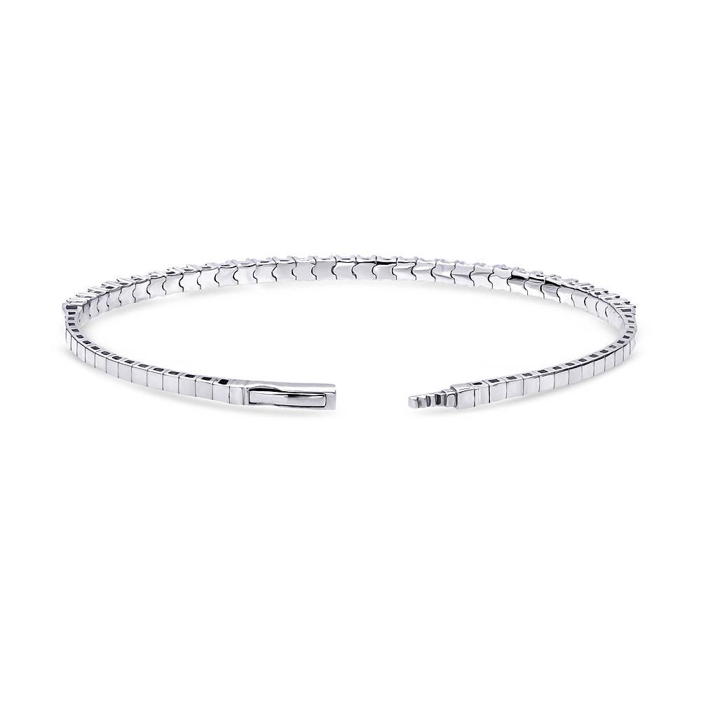 BERRICLE - Wholesale Bangle Bracelet - BERRICLE Sterling Silver Flexible CZ Bangle, 2-Piece Set8