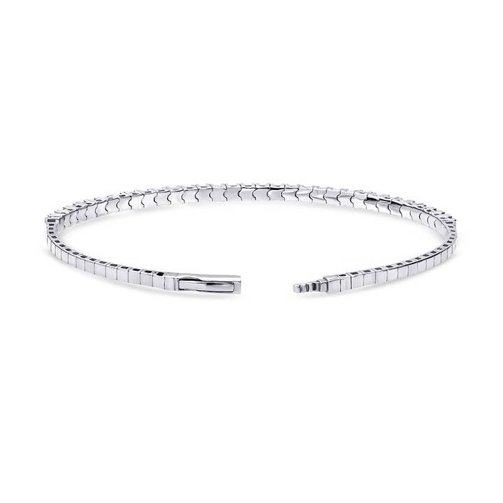 BERRICLE - Wholesale Bangle Bracelet - BERRICLE Sterling Silver Flexible CZ Bangle, 2-Piece Set8