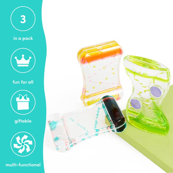 The Twiddlers - Wholesale Fidget Toy - Kids - Liquid Anti Gravity Motion Timers - Pack of 3, Calming,2