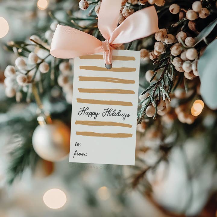 Easyhand Goods – formerly Onderkast - Vente Étiquette cadeau - Étiquette cadeau Happy Holidays Swashes2