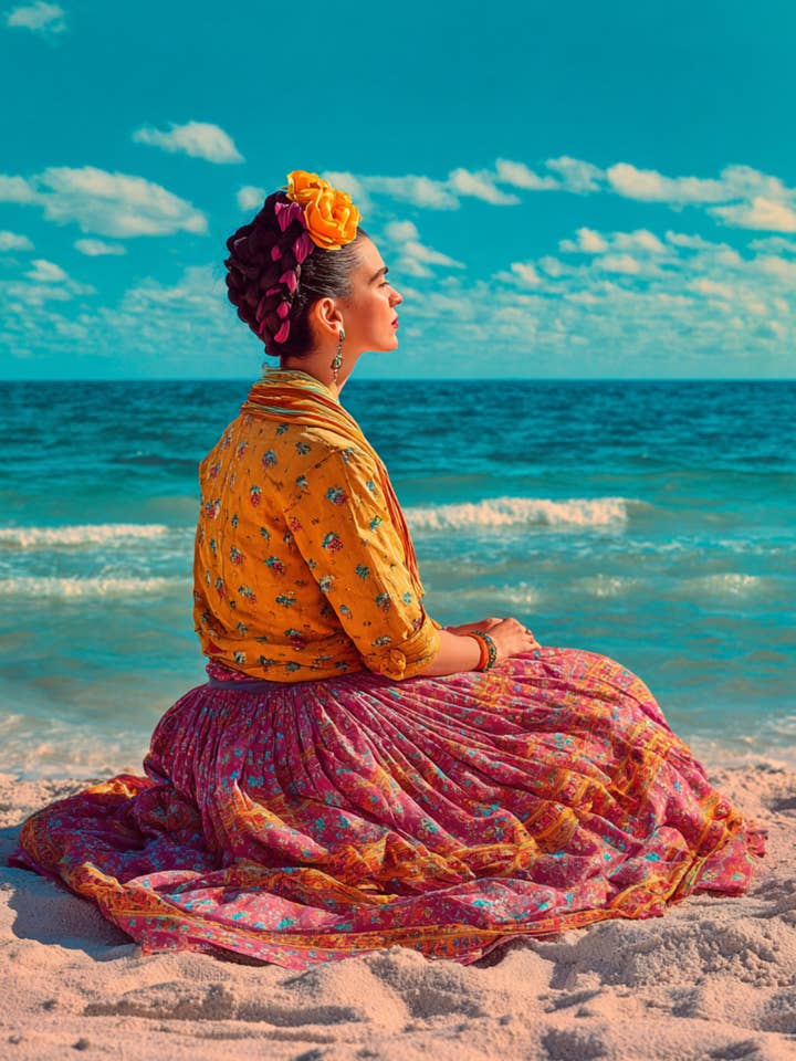 Frida Kahlo: Seaside | Card Fripperies for wholesale by Fripperies