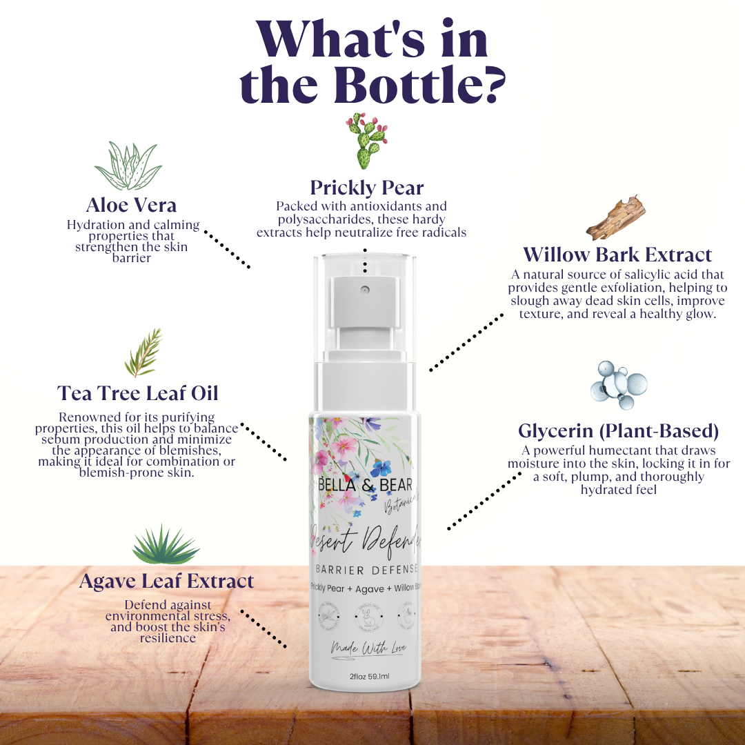 Bella & Bear Botanicals - Vente Lotion tonique - Défenseur du Désert : Tonique Défense Barrière | Soins de la Peau Botaniques2