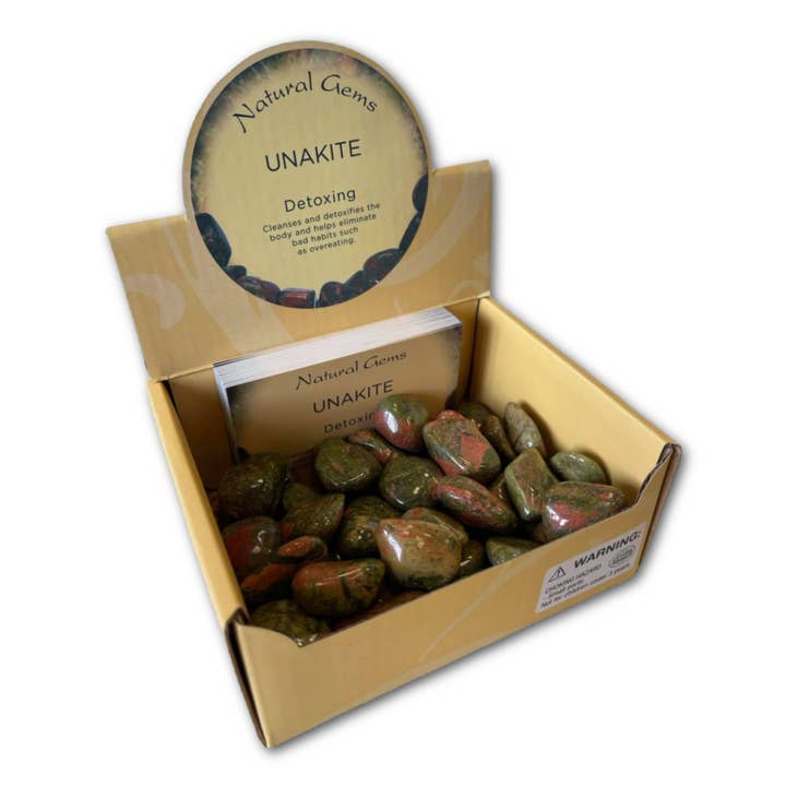 Petite boîte de guérison Unakite Tumblestones pour la vente par Crystal Magick Wholesale Ltd