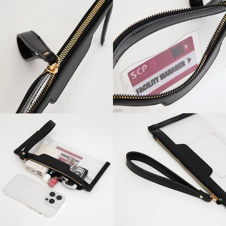 Sensibling Corp. - Wholesale Clutch Bag - Women's - Transparent Flap Wristlet Pouch / Clutch Bag3