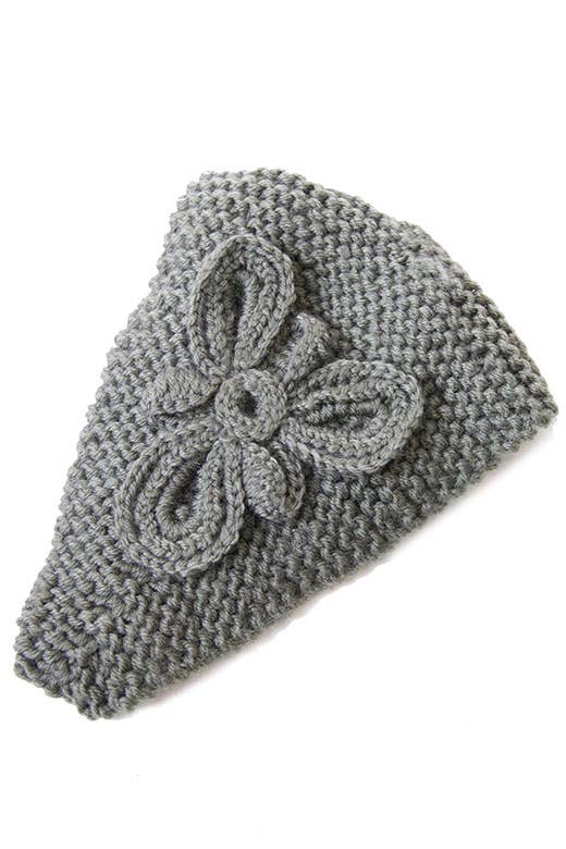 Hana – wholesale Fashion headband – women's – Knit Headwraps with Floral Corsage0